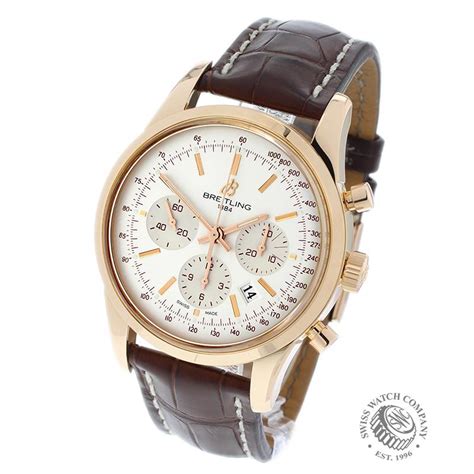 breitling transocean chronograph 18ct rose gold brown croco|Breitling Transocean Chronograph .